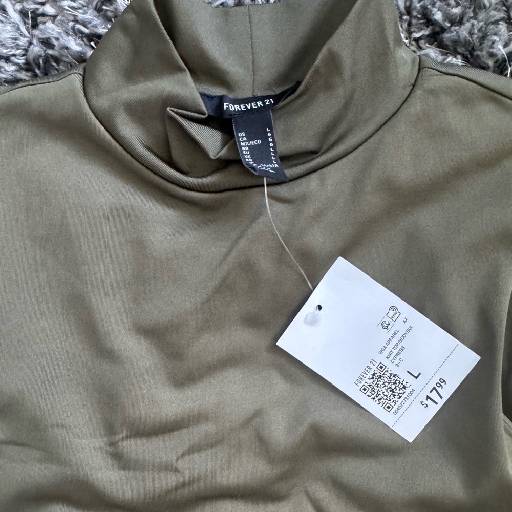Forever 21 Sage Green High Neck Top